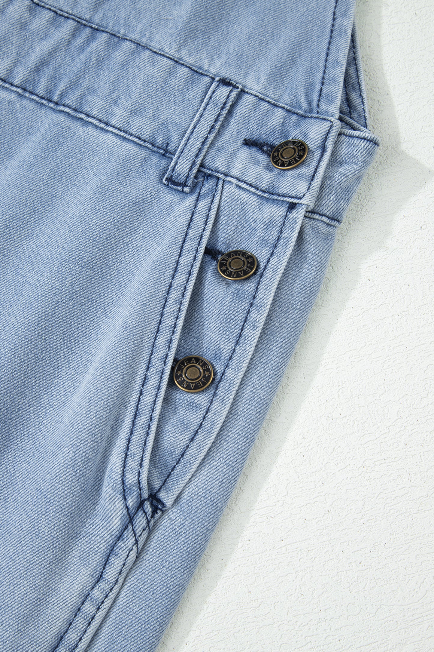 LaurenNichole Vintage Distressed Denim Wide-Legged Overall Jumpsuit