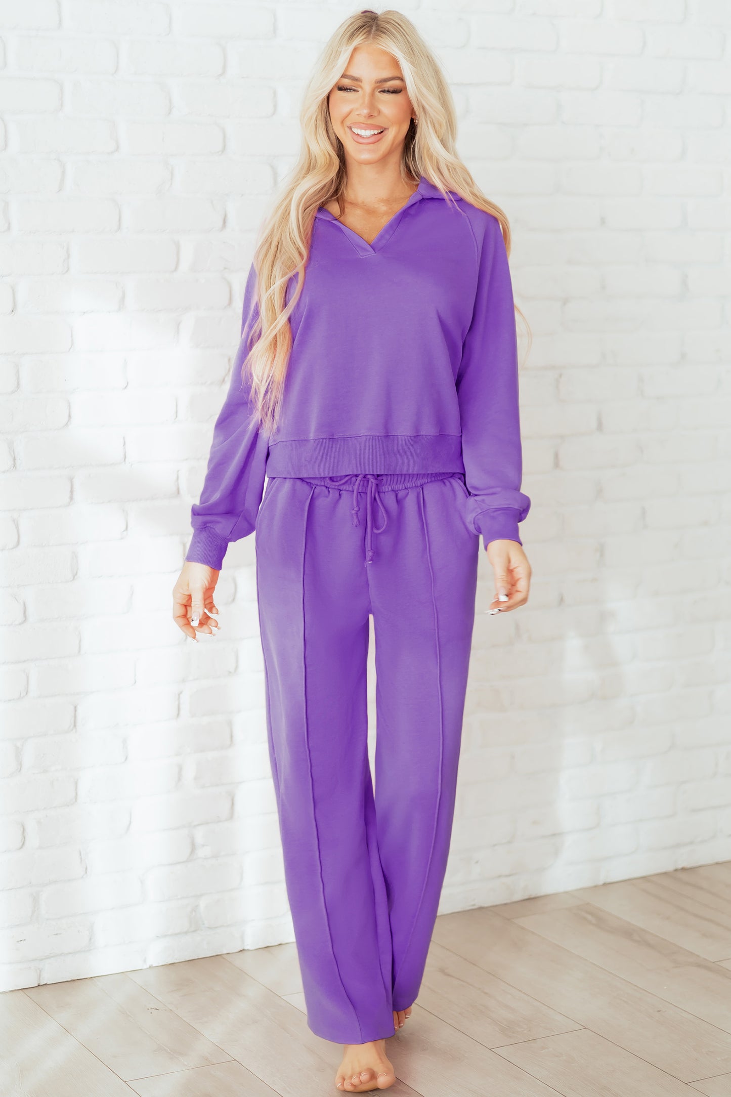 Cozy Activepologie Polo Sweatsuit with Tailored Sweatpants in 2 Colors