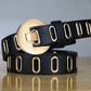 Gold Vegan Leather Adjustable Hole Belts in 5 Colors