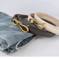 Luxurious Leather Gold Bow Buckle Adjustable Thin Belt in 7 Colors