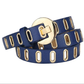 Gold Vegan Leather Adjustable Hole Belts in 5 Colors
