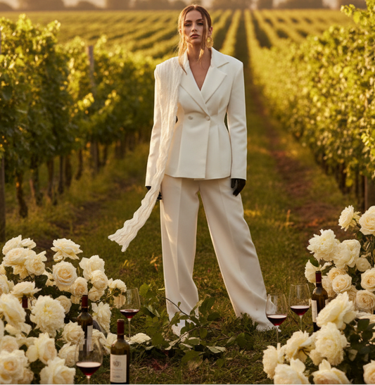 La’Bond Elegant Blazer & Wide-Leg Trouser Curated Outfit in 3 Colors