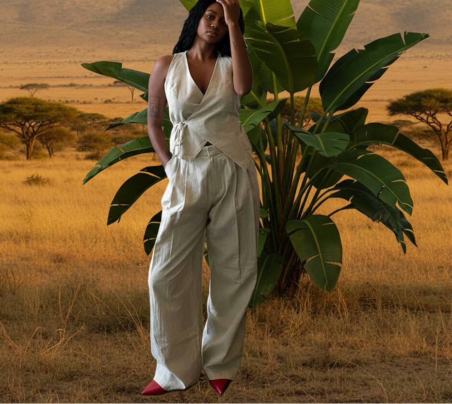 LaurenNichole La’Bond Side-Tie Vest & Wide-Leg Trouser Outfit