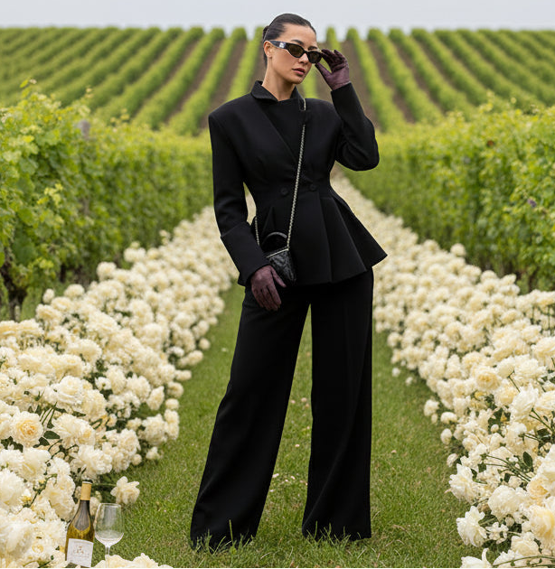 La’Bond Elegant Blazer & Wide-Leg Trouser Curated Outfit in 3 Colors