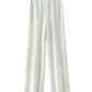Elegant Pure High Waist Drooping Wide-Leg Pants Women's Outer Wear with Pockets Baggy Straight Trousers Knitted Mop Trousers