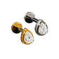 La’Bare Titanium Teardrop CZ Threaded Piercing Stud – Gold & Titanium
