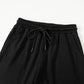 Activepologie Comfy Black Varsity Stripe Oversized Women's Sweatshirt & Shorts Outfit at LaurenNichole