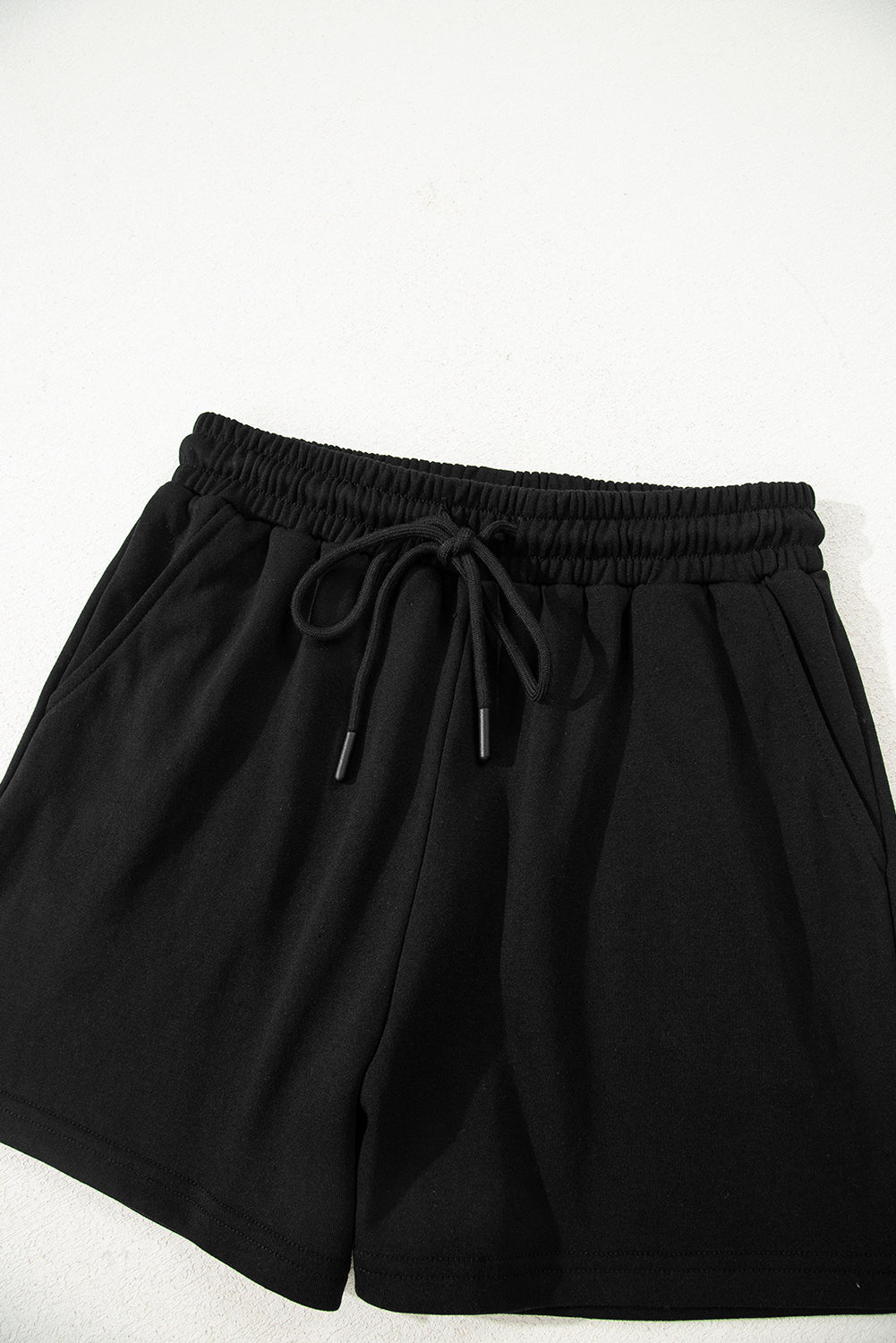 Activepologie Comfy Black Varsity Stripe Oversized Women's Sweatshirt & Shorts Outfit at LaurenNichole