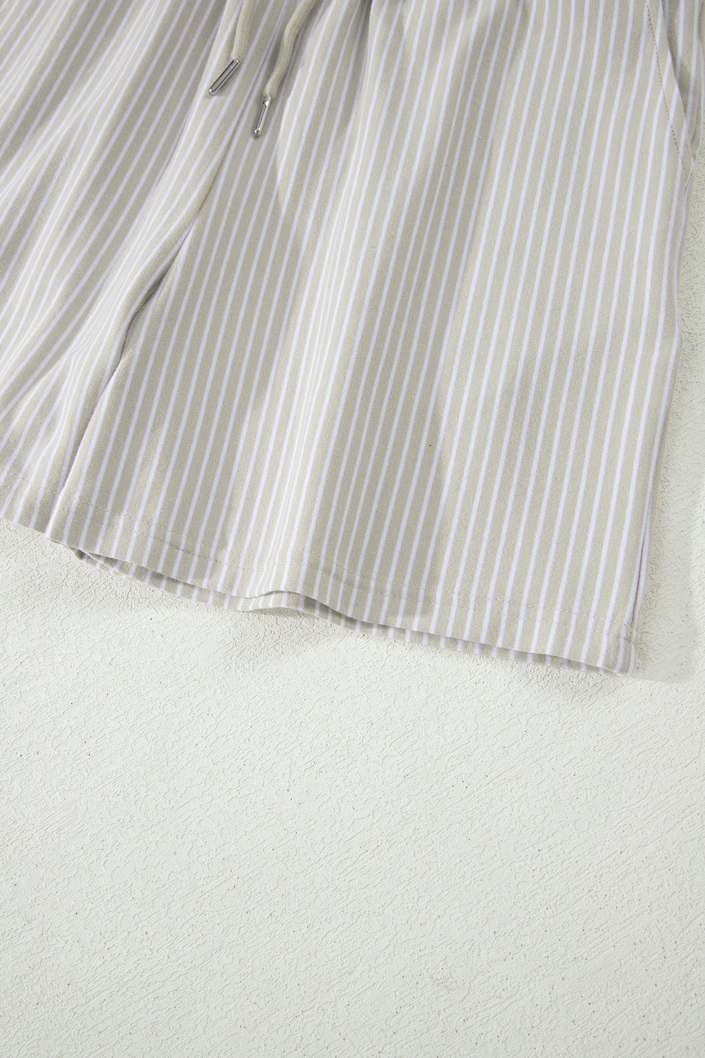 LaurenNichole Daydream Stripe Dolman Sleeve Polo & Drawstring Shorts Outfit — Pastel Casual 2-Piece Outfit (S–2X)