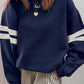 Activepologie Comfy Black Varsity Stripe Oversized Sweatshirt in 5 Colors