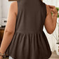 LaurenNichole Her Lux Curves Tie-Front Peplum Tank – Soft Stretch Bow Detail Top