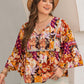 Elegant Tangerine Tie Neck Blouse Shirt (XL - 4X)