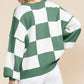 Cozy Checker Bishop Sleeve Sweaters  S - 2X in 3 Colors