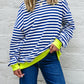 Comfy Oversized Stripe Sweatshirt in 2 Colors (S - 2X)