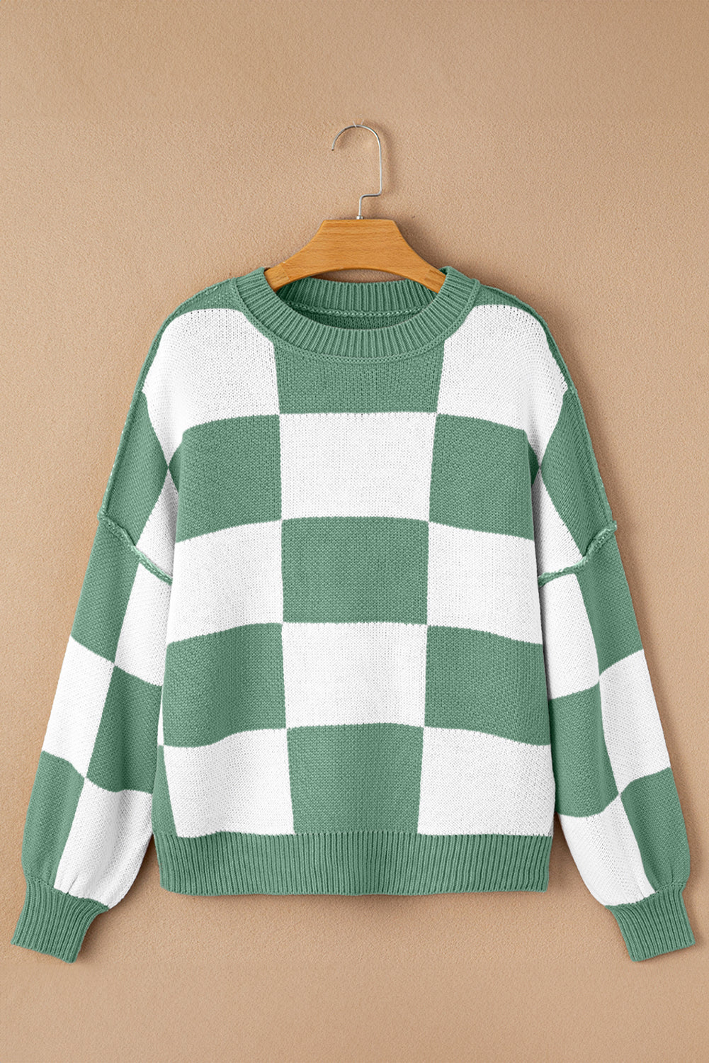 Cozy Checker Bishop Sleeve Sweaters  S - 2X in 3 Colors