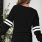 Activepologie Comfy Black Varsity Stripe Oversized Women's Sweatshirt & Shorts Outfit at LaurenNichole