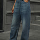 Classic Straight Jeans w/ Comfy Elastic Waist in 3 Colors