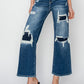 Patch Wide Leg Crop Jeans (0 - 3X)