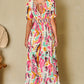 Classy V Neck Print Surplice Maxi Dress