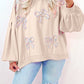 Embroidered Bow Lantern Sleeve Sweatshirt in 2 Colors (S - 3X)