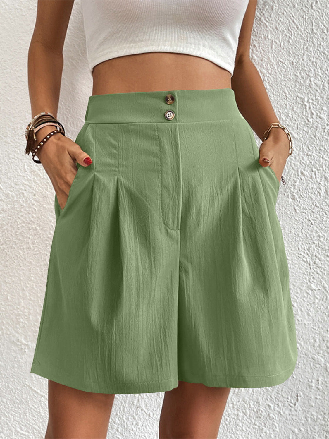 11 High Waist Classy Tailored Shorts with Pockets