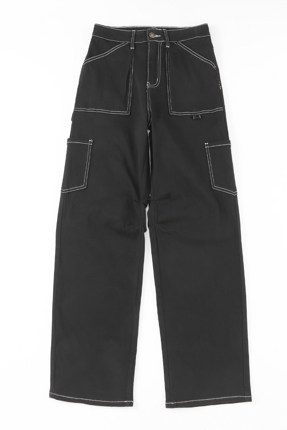 High-Waist Straight Cargo Pants