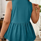 LaurenNichole Her Lux Curves Tie-Front Peplum Tank – Soft Stretch Bow Detail Top
