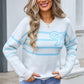 Elegant Bow Striped Sweater in 4 Colors