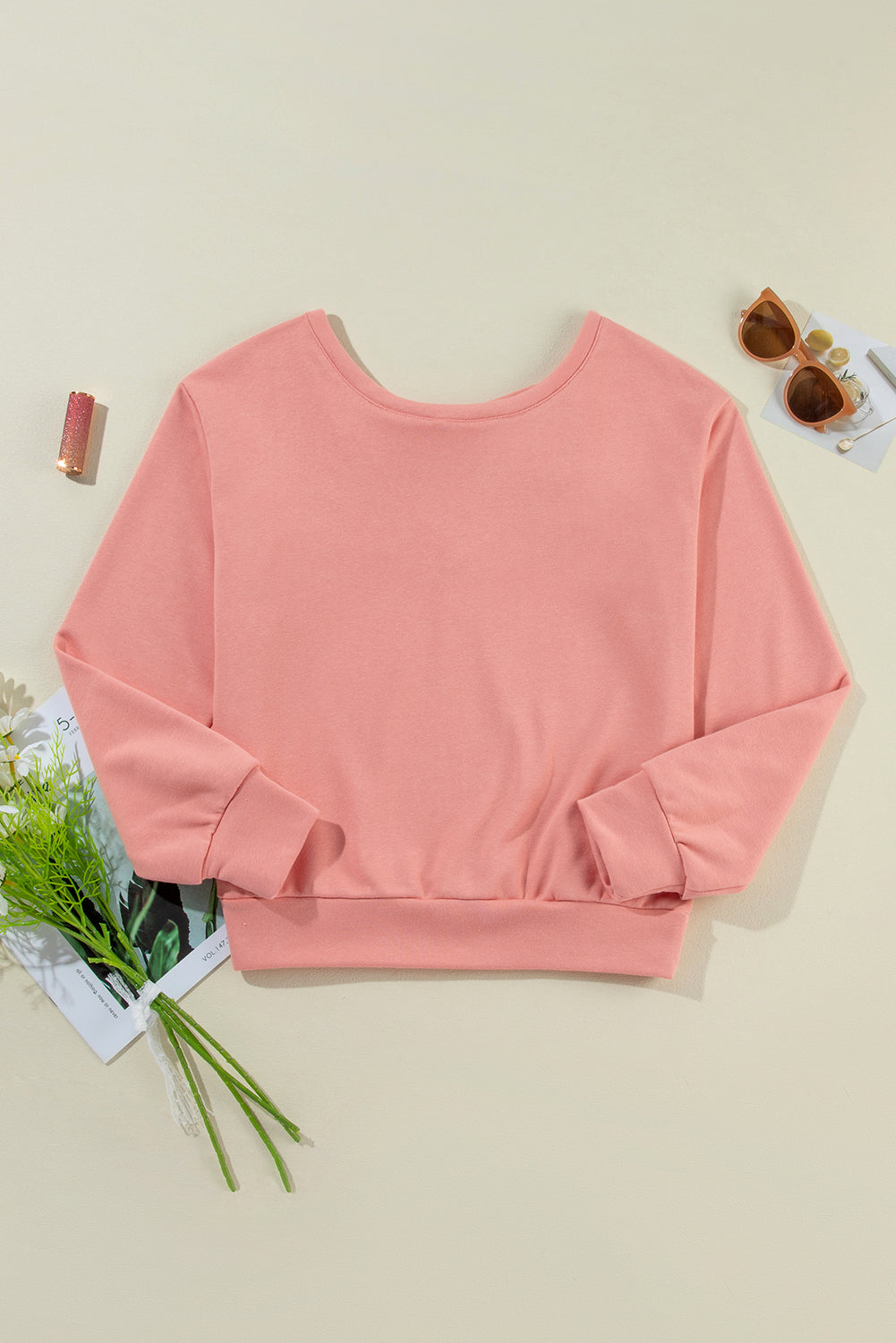 Elegant Bow Cut Out Sweatshirt in 4 Colors