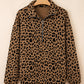 Cozy Daydream Brown Leopard Polo Zip Up Sweatshirt at LaurenNichole