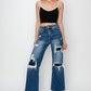 Patch Wide Leg Crop Jeans (0 - 3X)