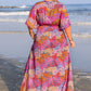 Elegant Floral Half Sleeve Dress (XL - 4X)