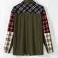 Stylish Plaid Colorblock Button-Up Shacket