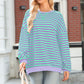 Comfy Oversized Stripe Sweatshirt in 2 Colors (S - 2X)