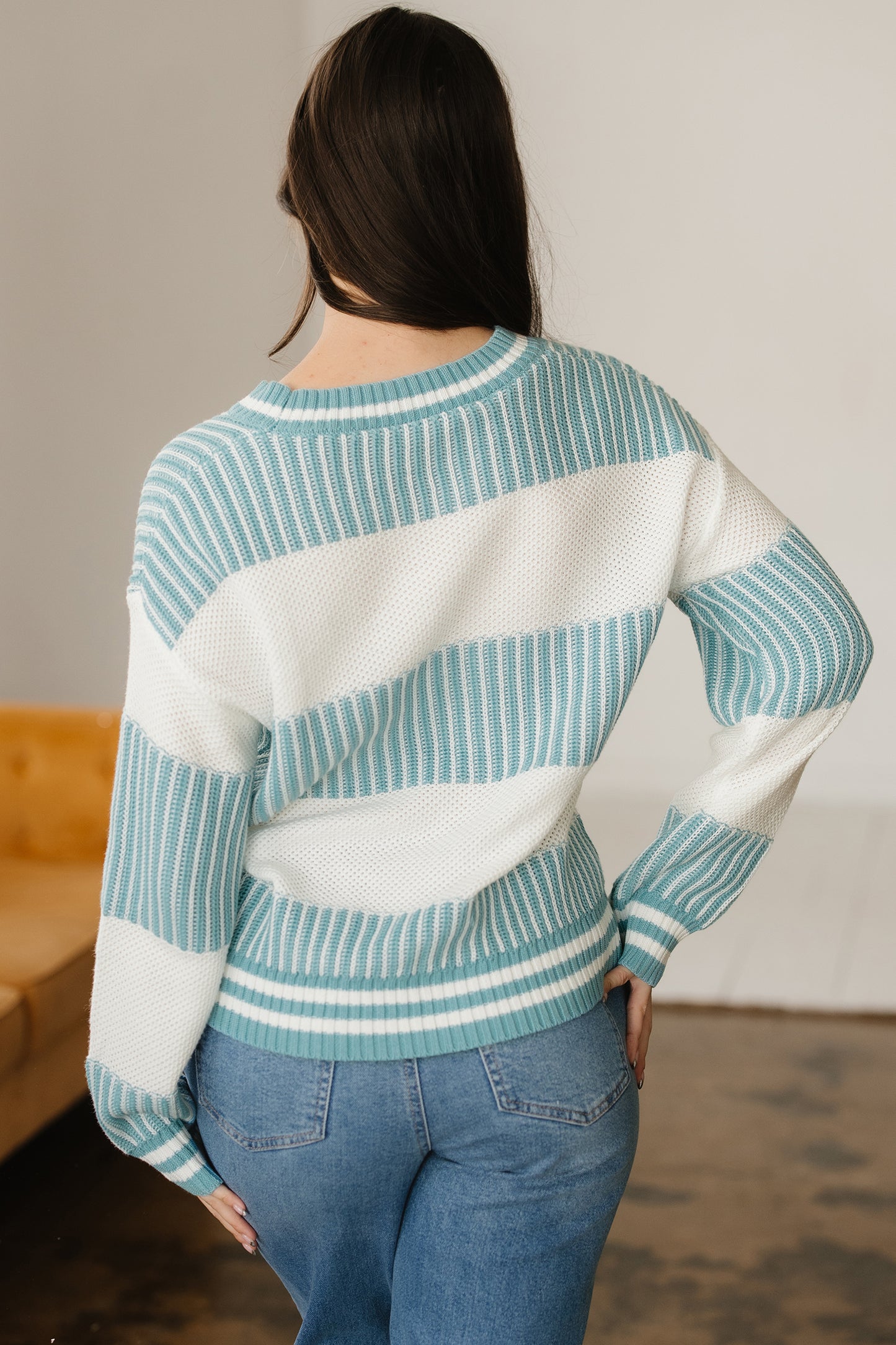 Comfy Stripped Patchwork Oversized Wide Sleeved Sweater in 3 Colors