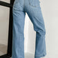 Tailored Button Fly Wide Leg Trouser Jeans