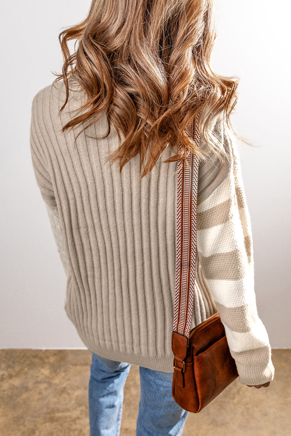 Cozy Cable Knit Colorblock Sweater