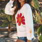 Cozy Floral V Neck Sweater in 2 Colors