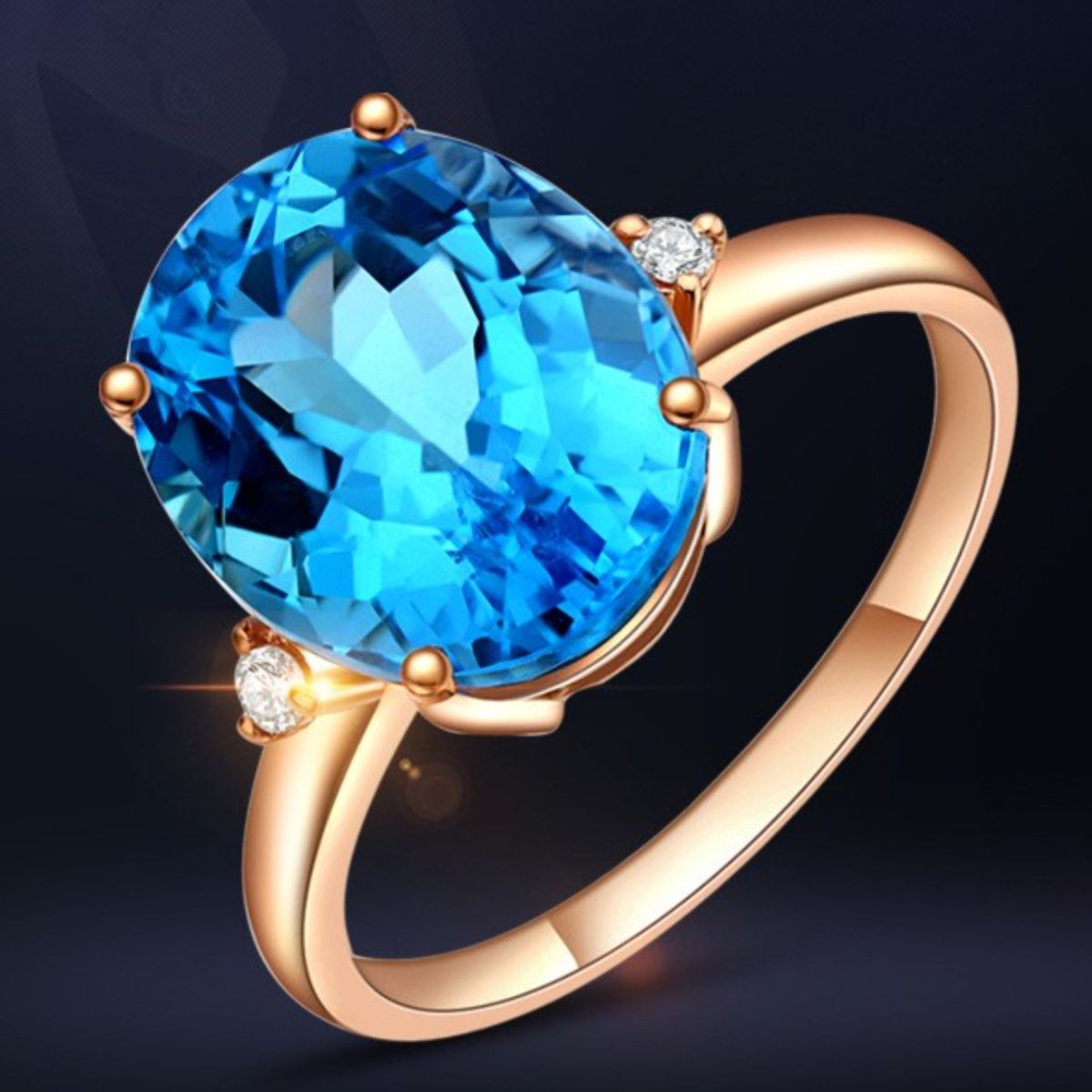 Lavish Rose Gold-Plated Gemstone Ring