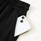Activepologie Comfy Black Varsity Stripe Oversized Women's Sweatshirt & Shorts Outfit at LaurenNichole