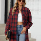 Plaid Collared Neck Long Sleeve Shirt