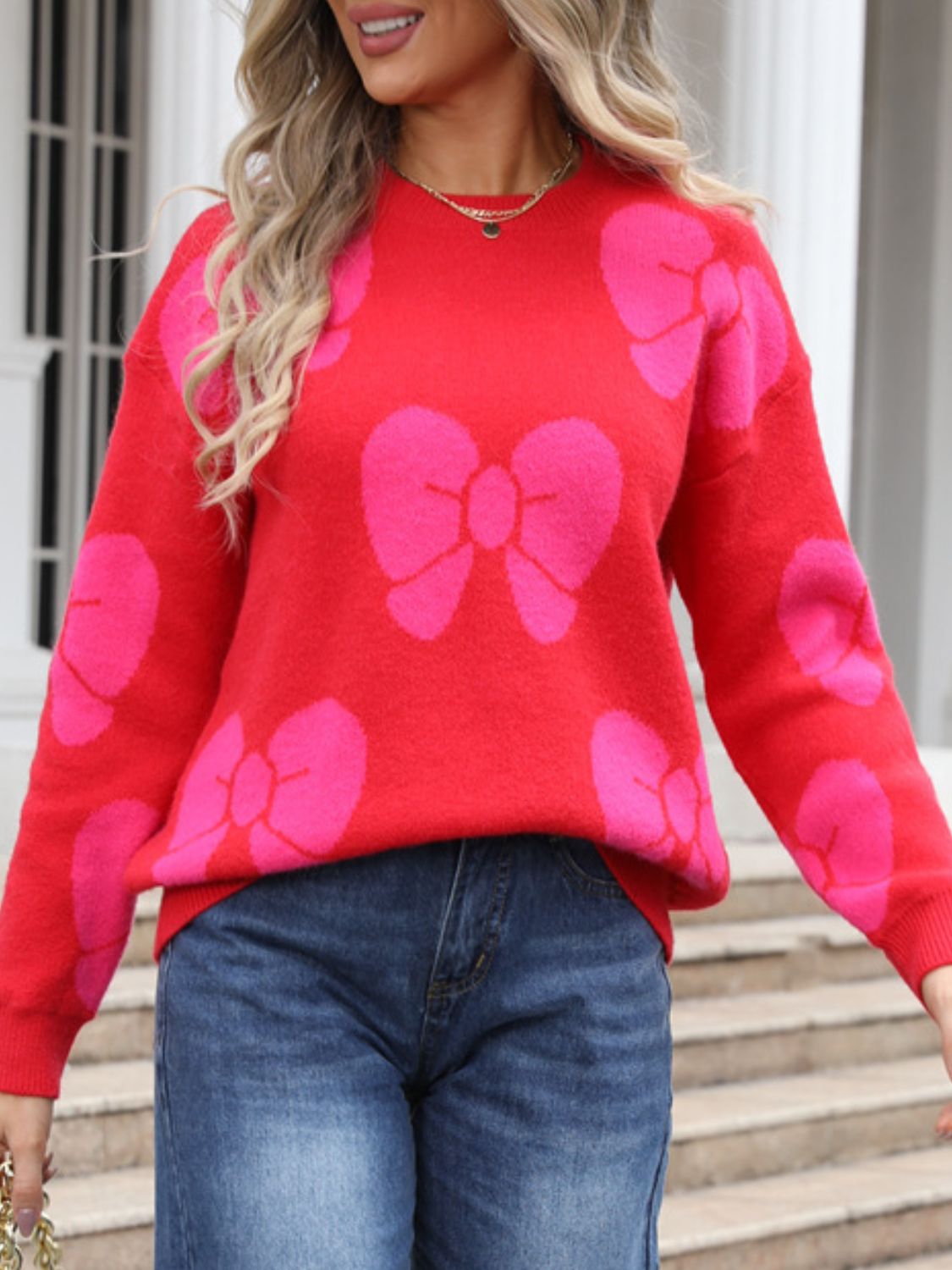 Chic Cozy Bow  Sweater in 4 Colors