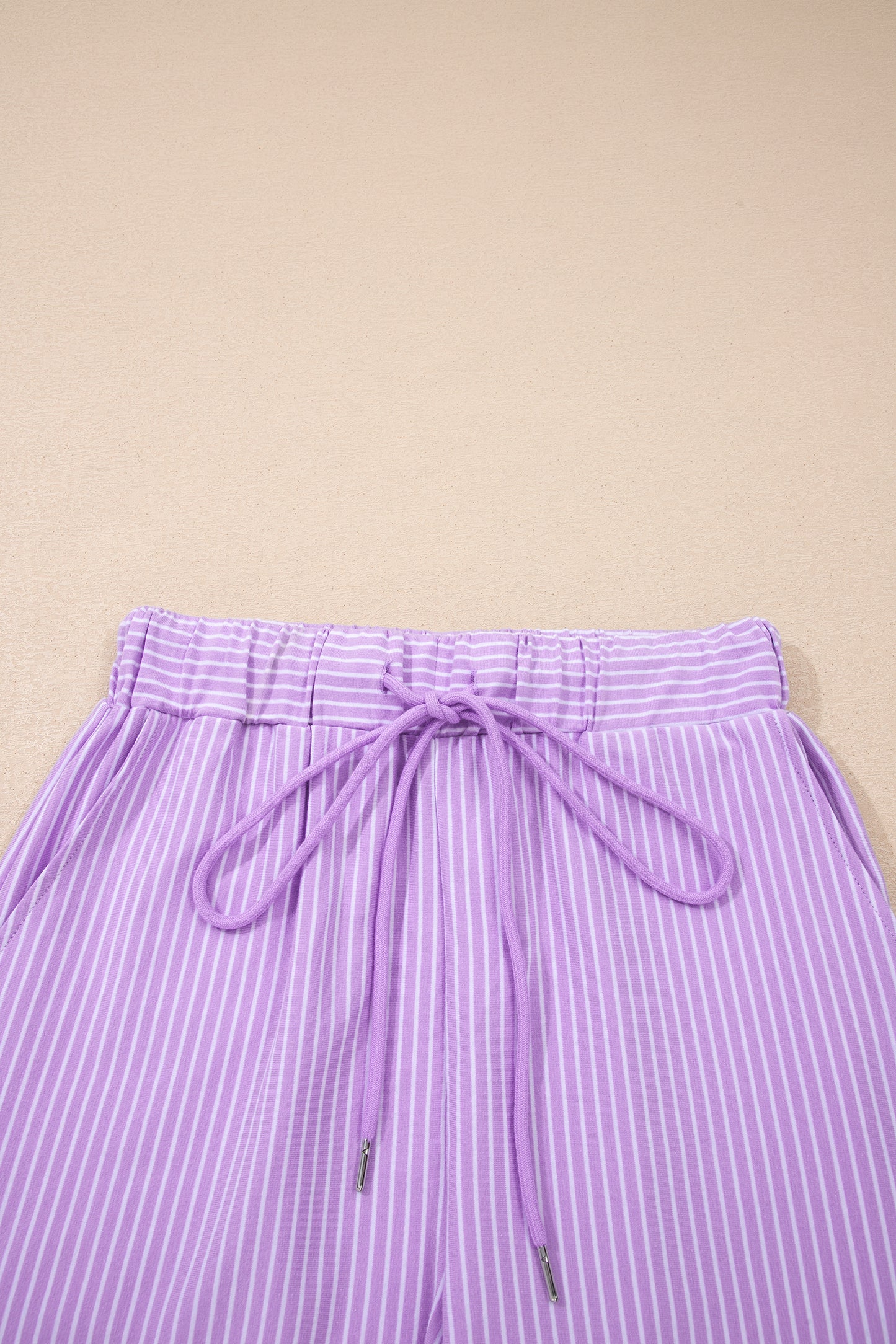 LaurenNichole Daydream Stripe Dolman Sleeve Polo & Drawstring Shorts Outfit — Pastel Casual 2-Piece Outfit (S–2X)