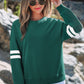 Activepologie Comfy Black Varsity Stripe Oversized Sweatshirt in 5 Colors