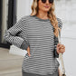 Striped Round Neck Long Sleeve Sweatshirt