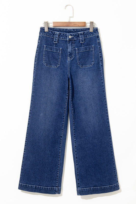 Wide Leg High Waist Jeans (Size: 4 - 16)