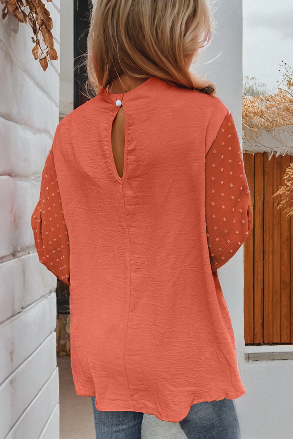 Elegant Swiss Dot Balloon Sleeve Blouse (S - 3X)