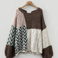 Cozy Casual Colorblock Knit Amber Knot Sweater