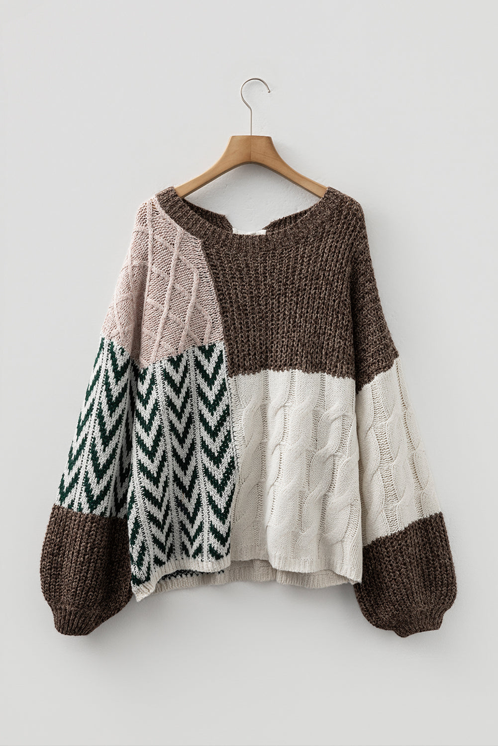 Cozy Casual Colorblock Knit Amber Knot Sweater