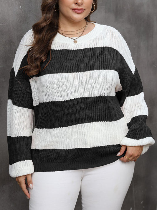 Chic Striped Cozy Sweater in 2 Colors XL - 3X